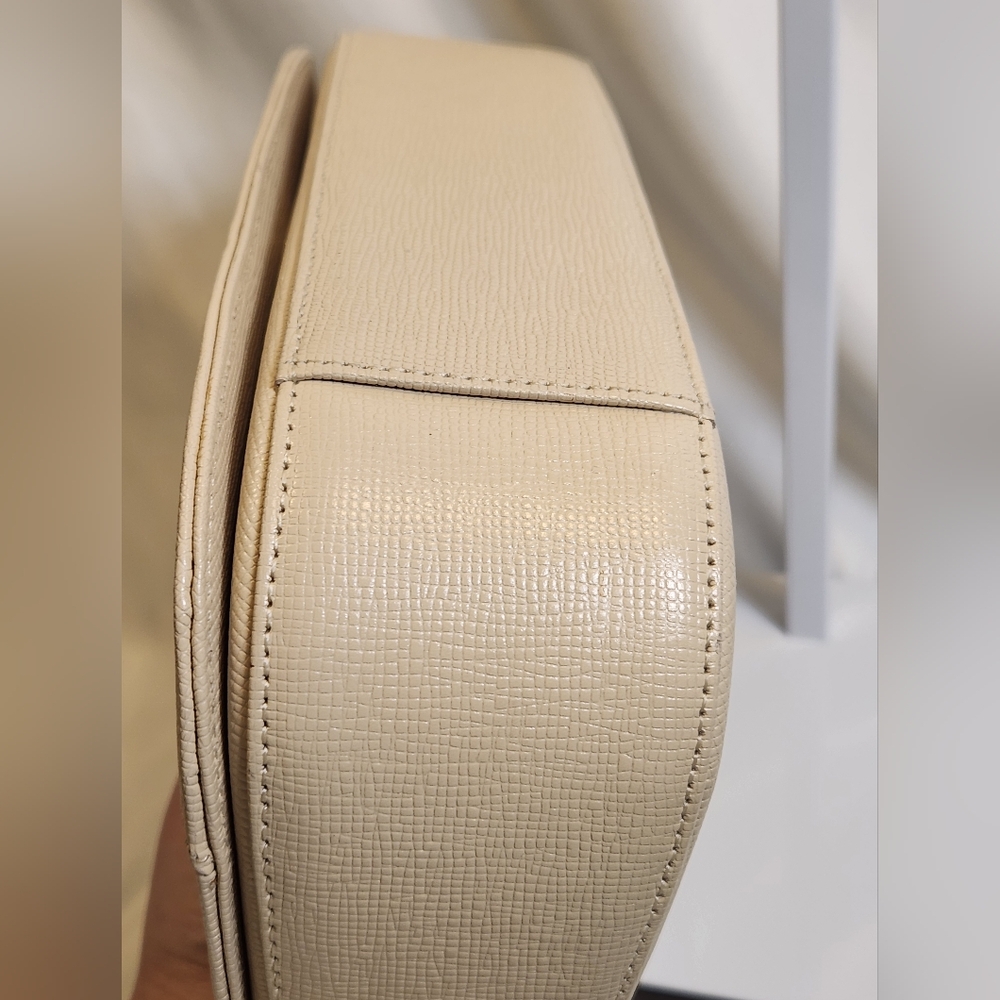 MCM Cream Shoulder Bag/Saddle Bag with Gold Accents - Picture 8 of 13
